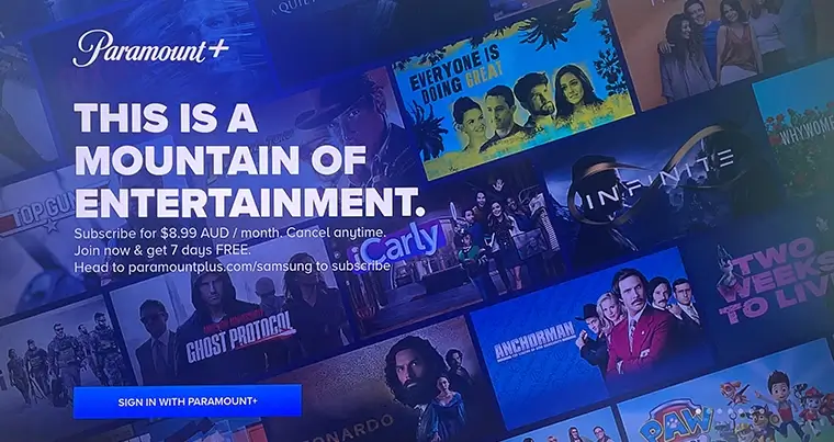 Click on the Sign In With Paramount+ button