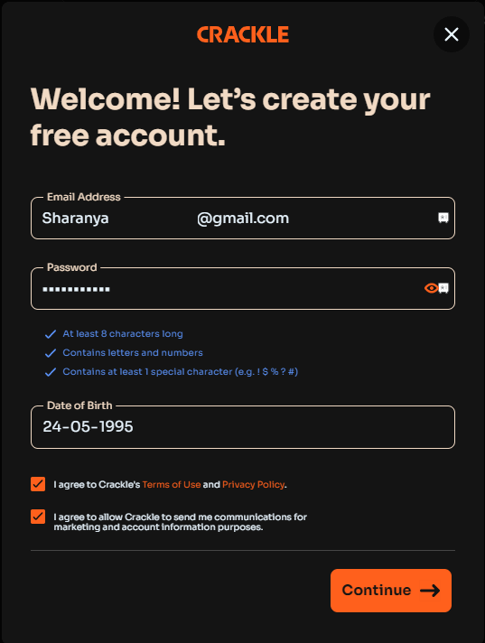 Create an account