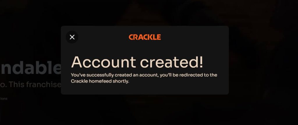 Created Crackle Account