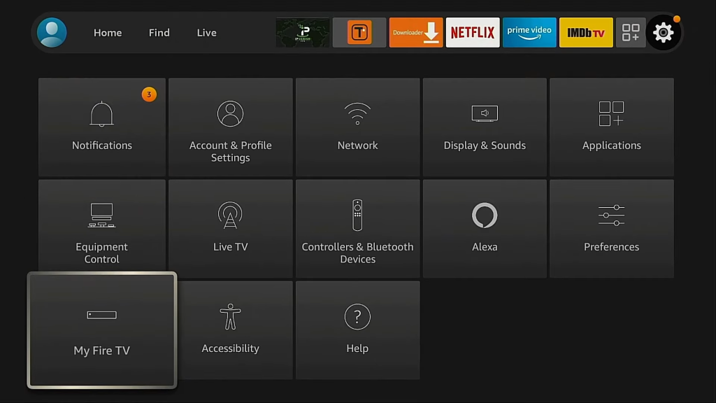 Select  My Fire TV option