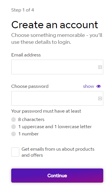 Enter your Email address and password