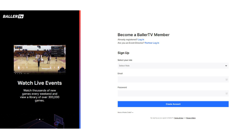 Sign up for BallerTV free trial