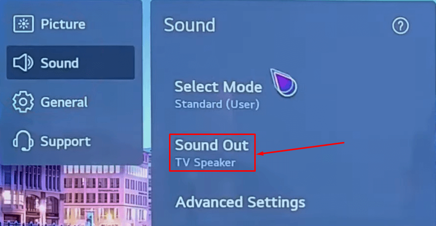 select the Sound Out option.