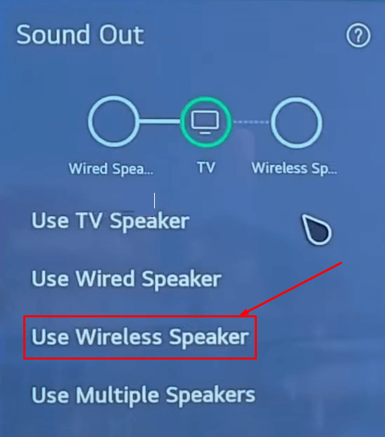 click on the Use Wireless Speaker