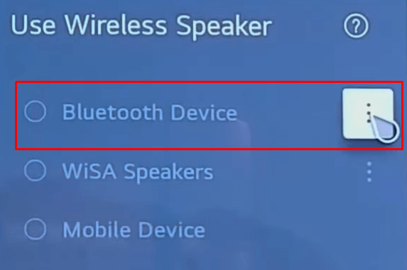 Choose the Bluetooth Device option.