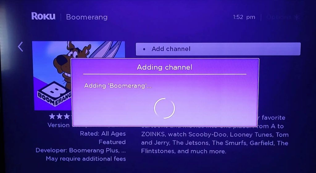 Adding Boomerang on Roku