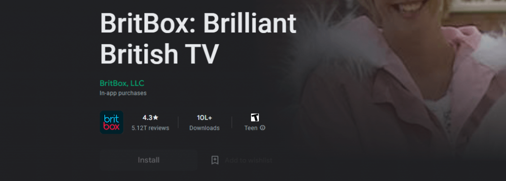 Install Britbox on Android TV