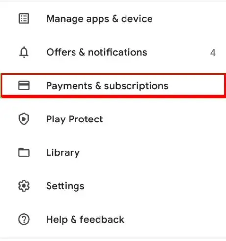 Select Payments & Subscriptions