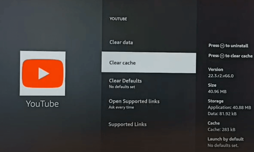 Clear YouTube cache on Firestick. 