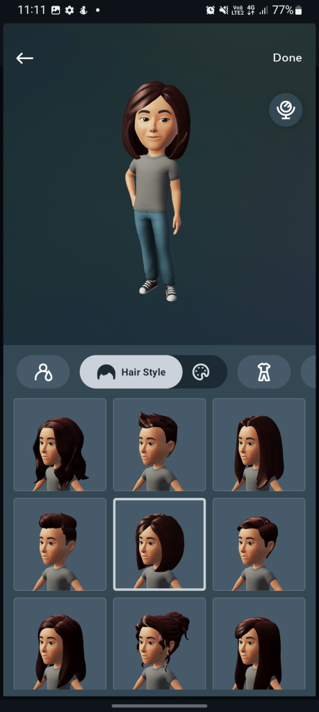 Select the hairstyle and Create Avatar on Whatsapp. 