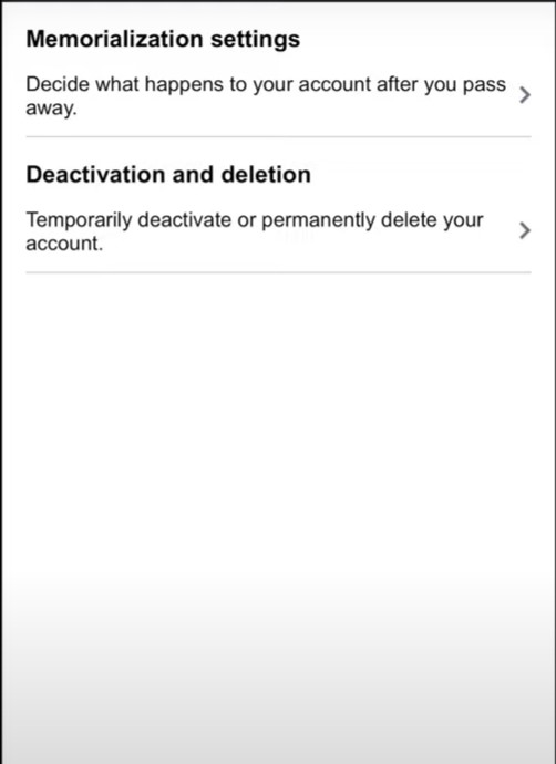 deactivation and deletion