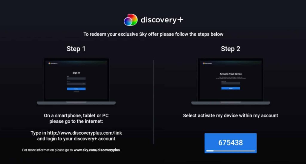 Discovery Plus on Sky Q
