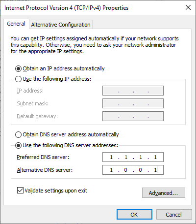 Change the DNS server settings to fix the error code 73 on Disney Plus.