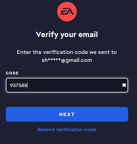 Enter Verification code