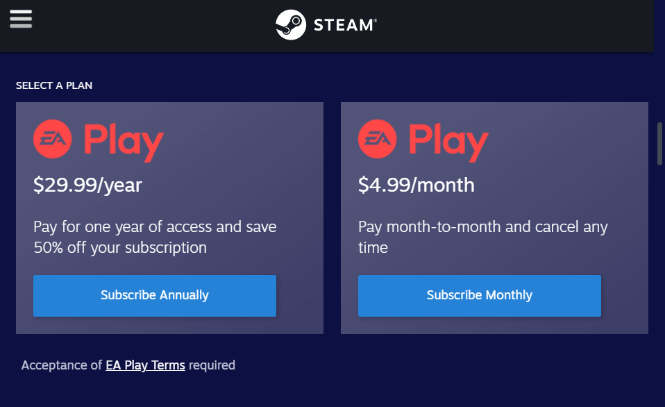 Get EA Play Free Trial On Steam