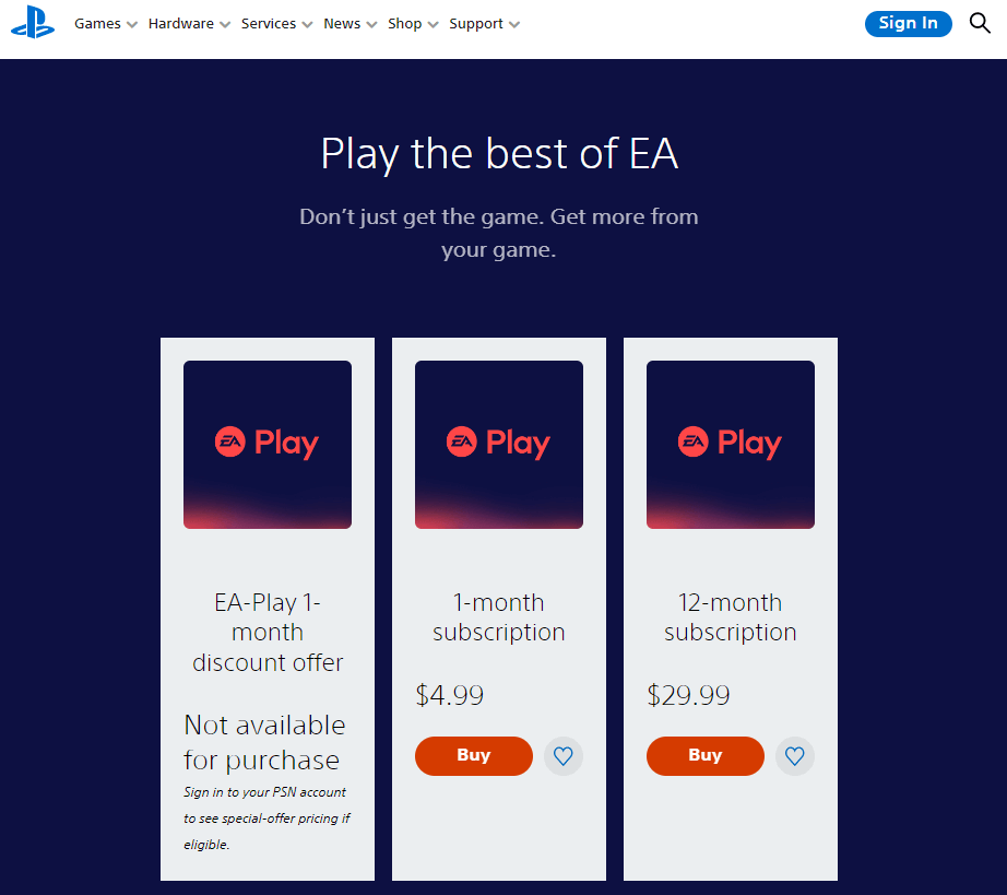 Get EA Play Free Trial On PlayStation