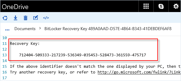 Find BitLocker Recovery Key On Microsoft Account