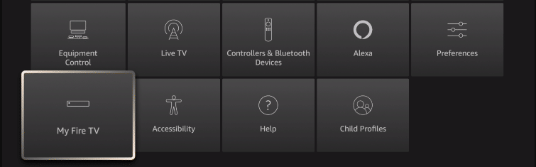 Click Fire TV on Settings