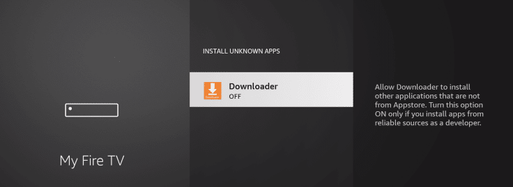 Turn on Downloader to sideload Frndly TV
