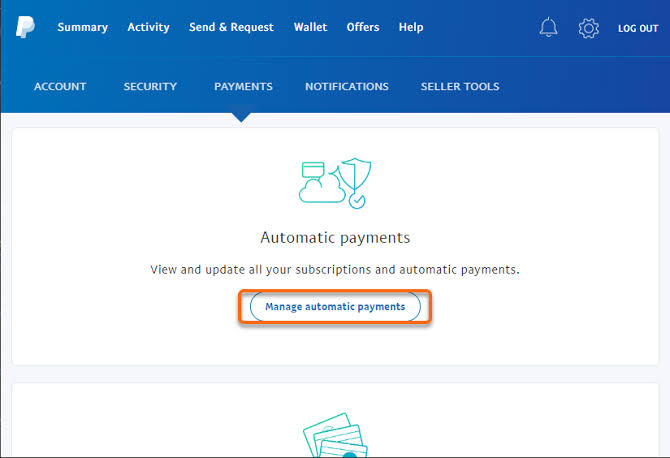 select Manage Automatic Payments option