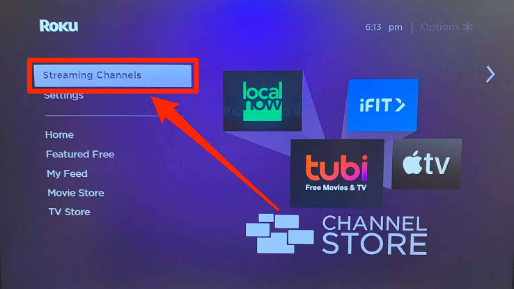 Select Streaming channels option