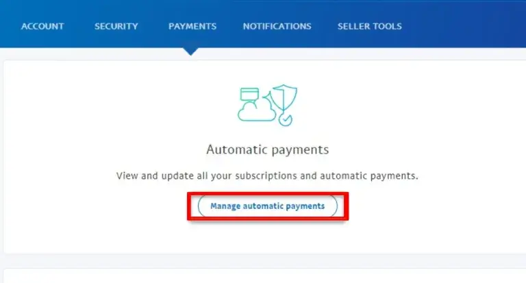 tap Manage Automatic Payments