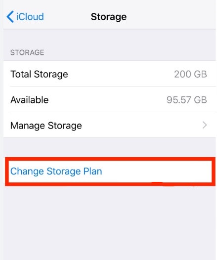 Change plan to downgrade iCloud storage.