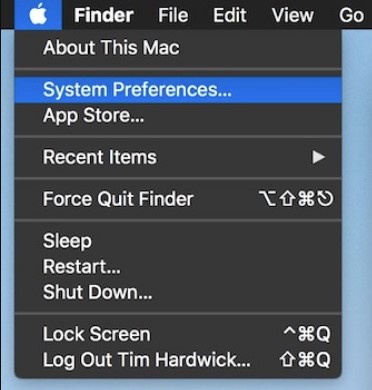 System preferences on Mac