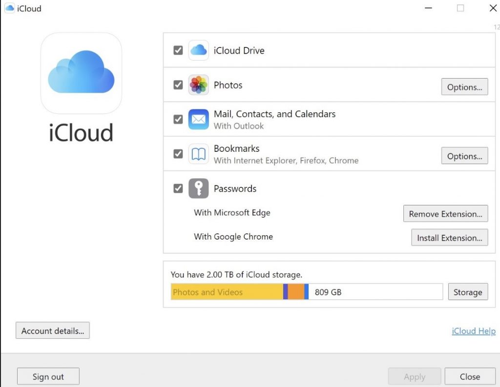 Cancel iCloud storage on Windows