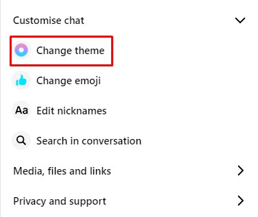 Select the Change Theme