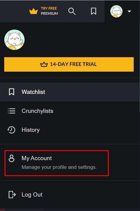 Crunchyroll account