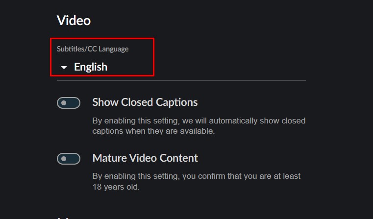 Changing language on Crunchyroll