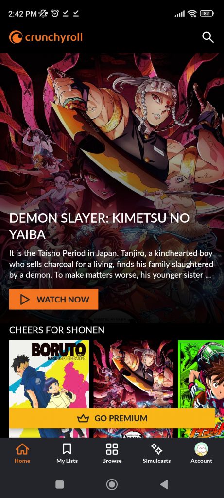 Crunchyroll mobile app