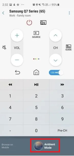 choose the Ambient Mode option to Change Screensaver on Samsung TV