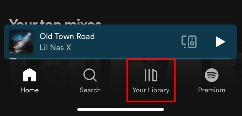 tap on the Your Library icon 