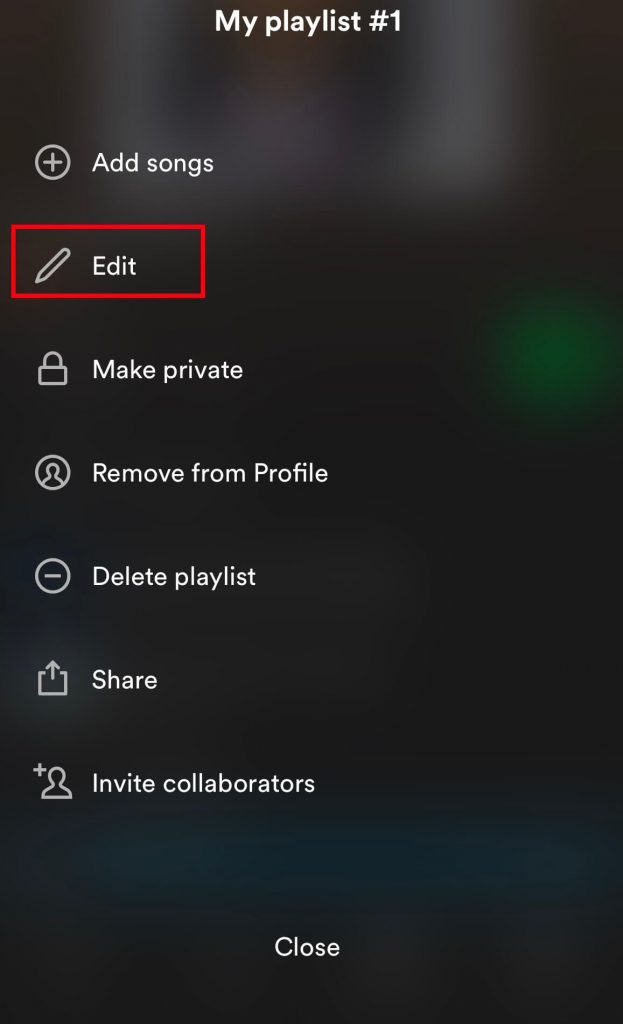 Select the Edit playlist option