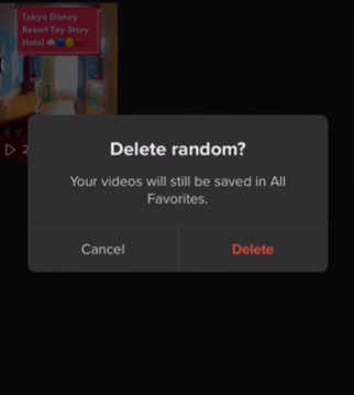 Hit Delete button on TikTok