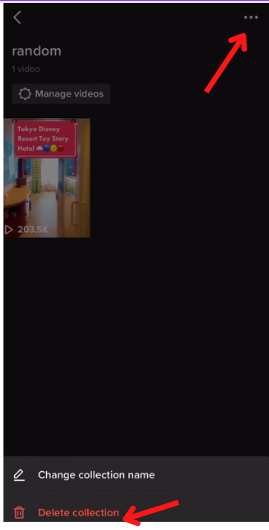 Hit Delete Collections on TikTok