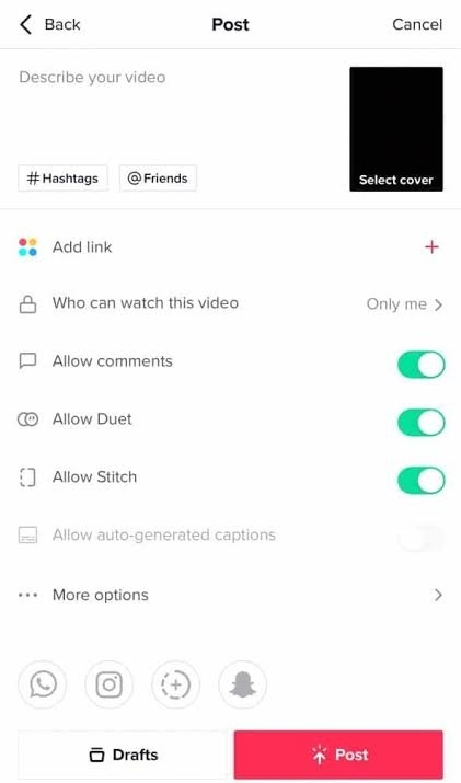 Click the Post button