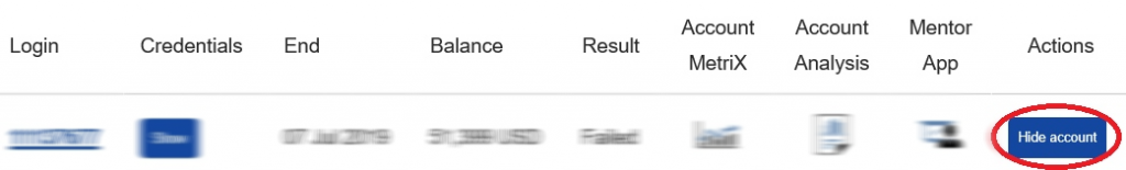 click Hide Accounts option