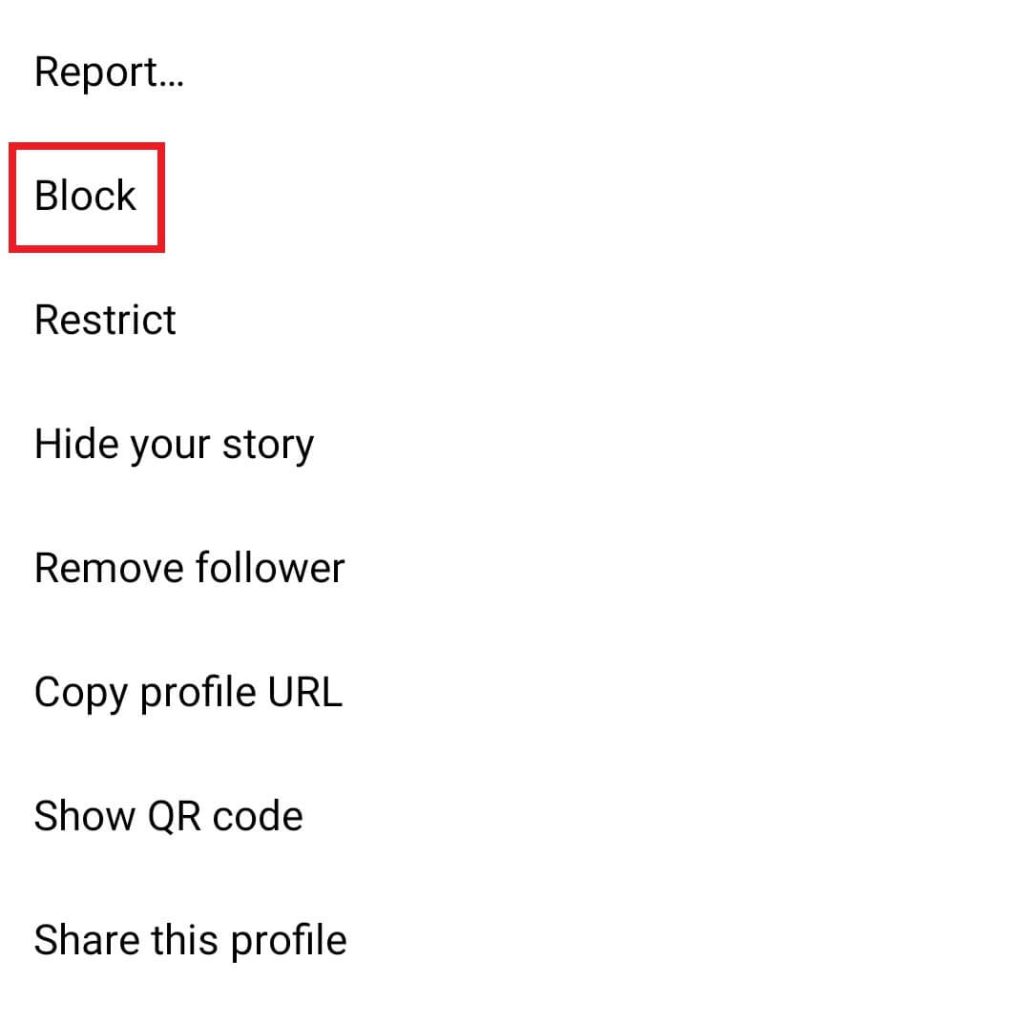 tap on the Block option.