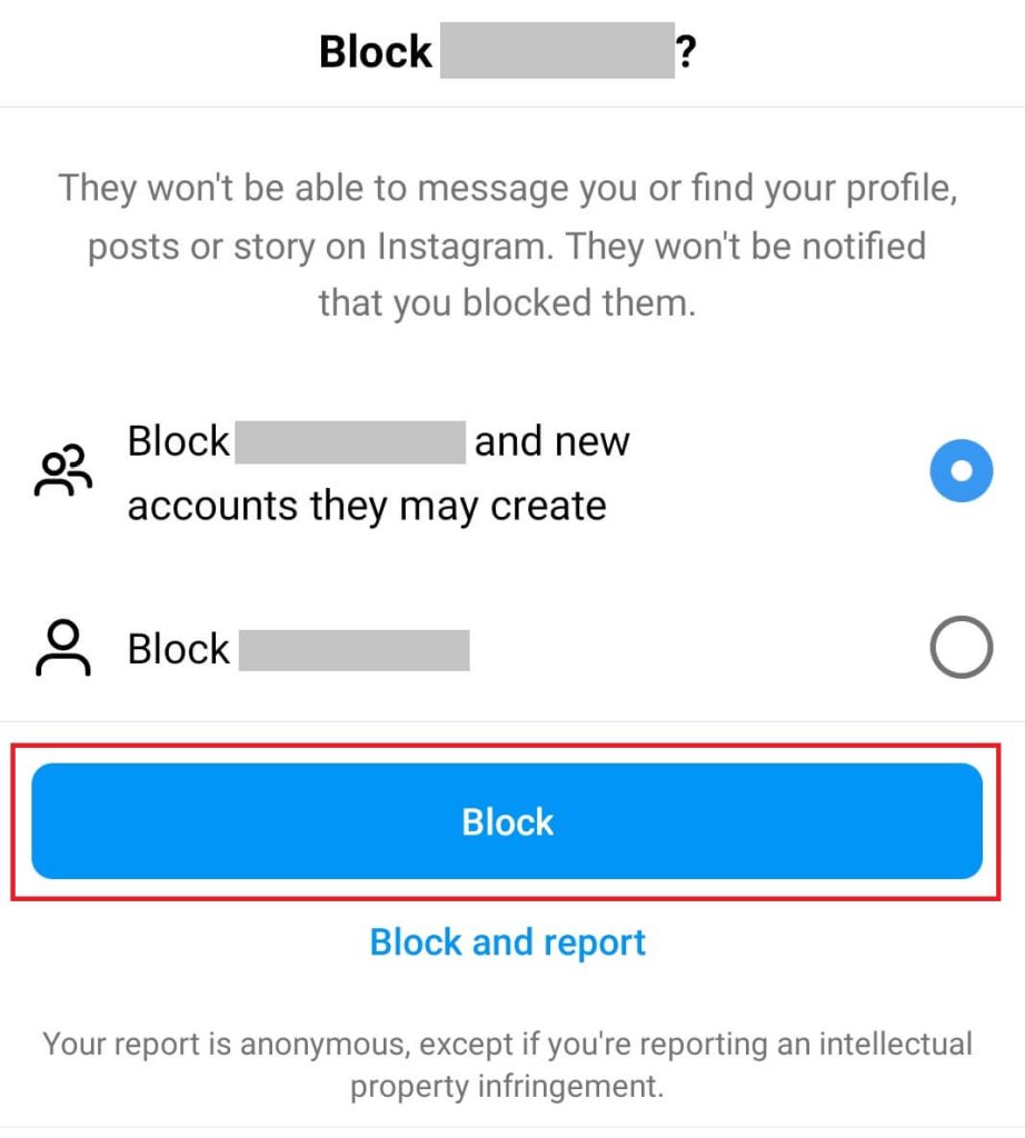 Block the person on Instagram to hide followers.
