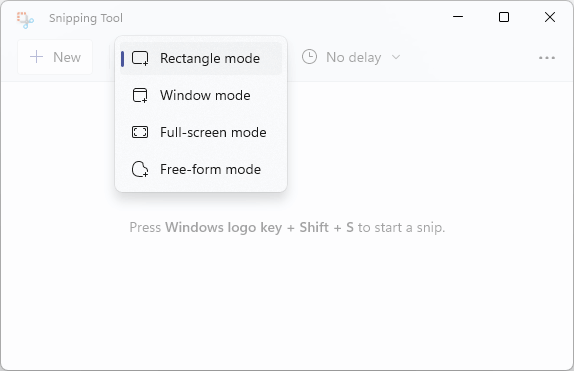 Snipping Tool - Screenshot Modes