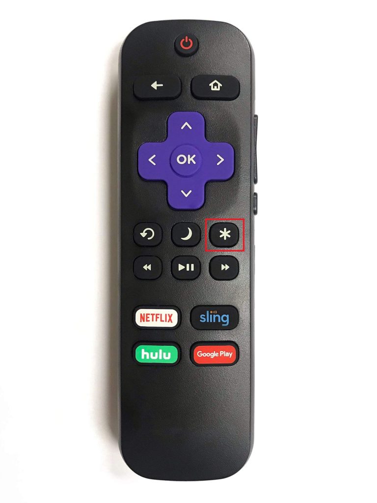 press the Asterisk button  to Turn Off Voice on Roku