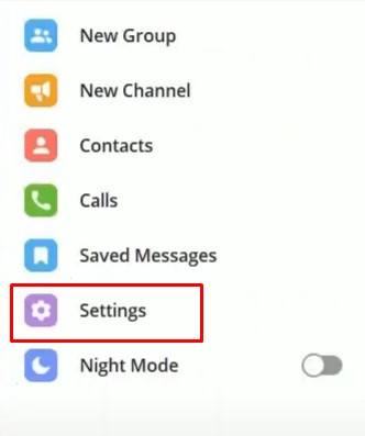 Telegram settings