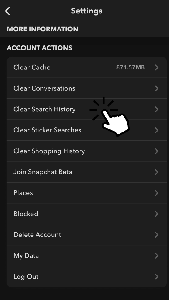 Click Clear Search History option