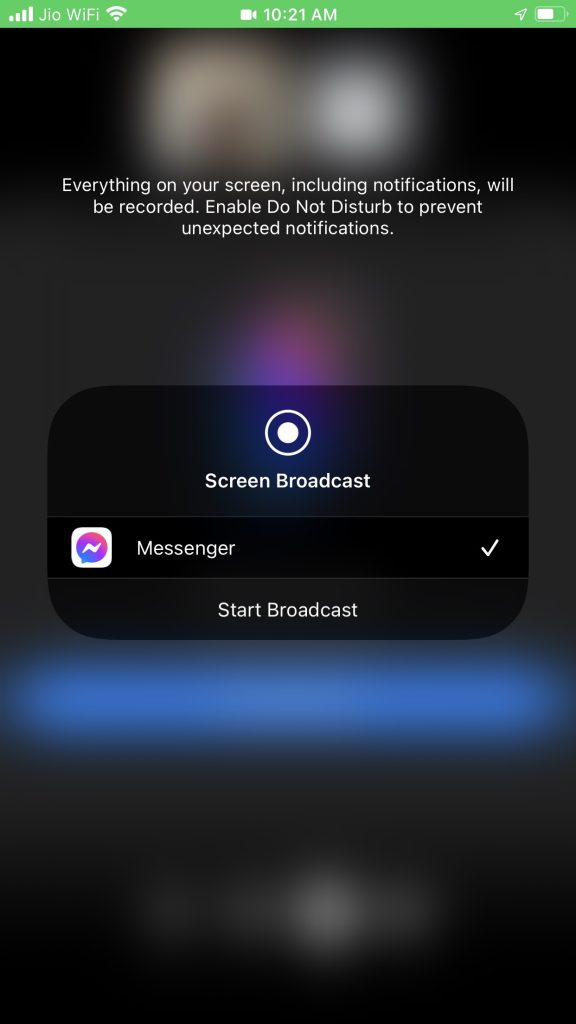 Select Messenger and click Start Broadcast