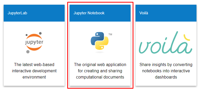 tap on the Jupyter Notebook tab