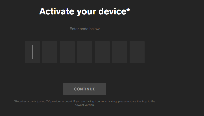 Enter the activation code