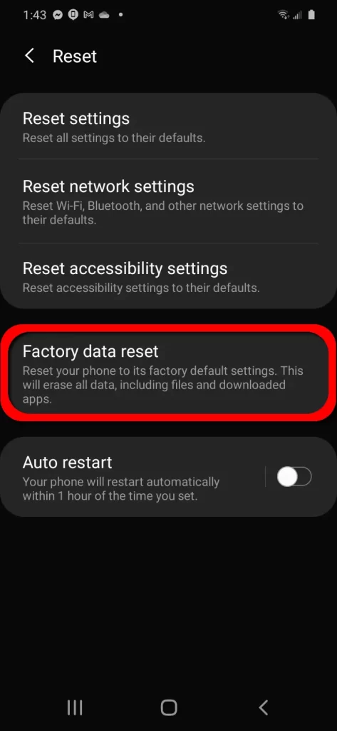 Reset Android
